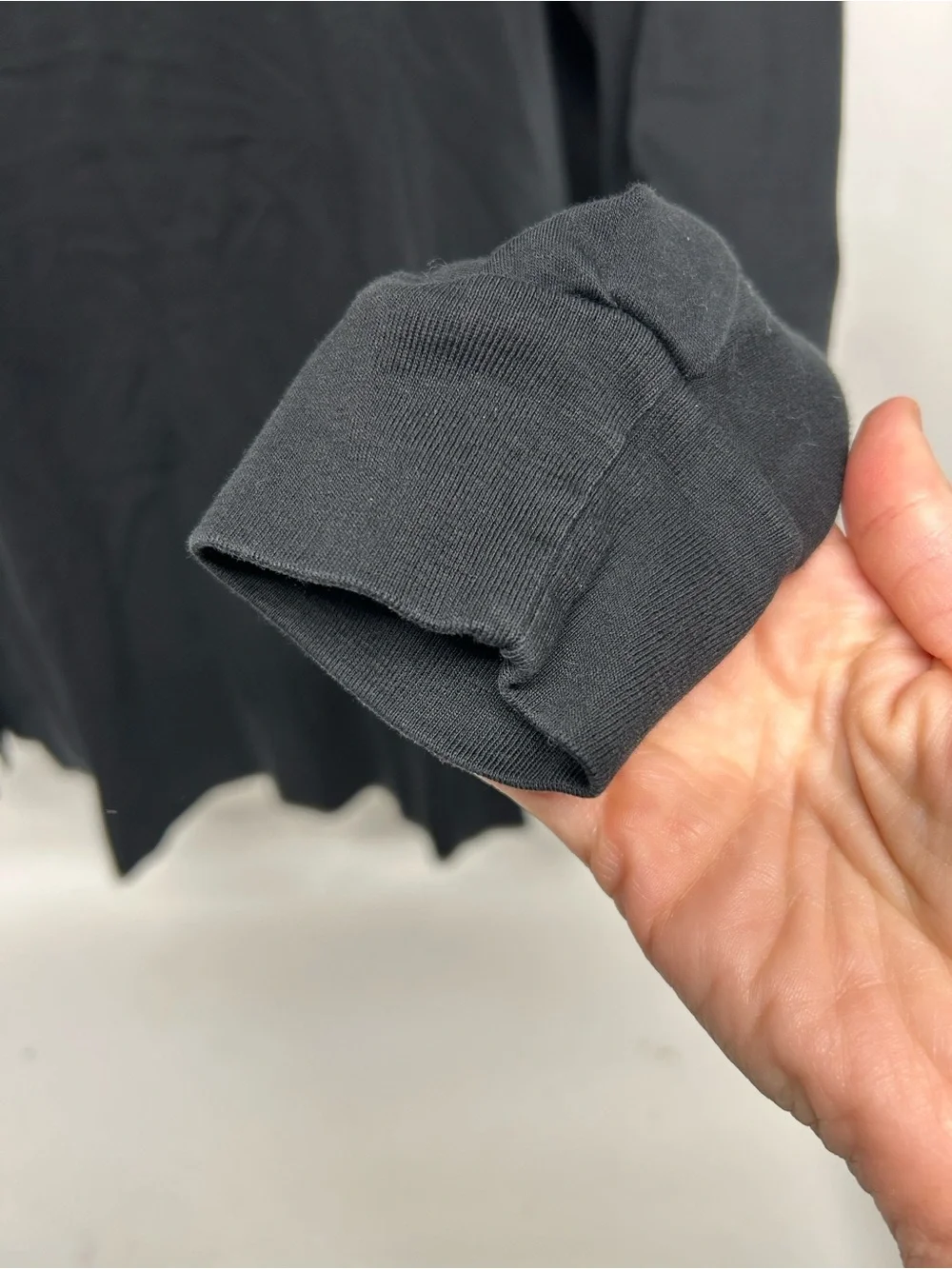 Polo Long-Sleeve Cotton Polo Shirt - Black large tall